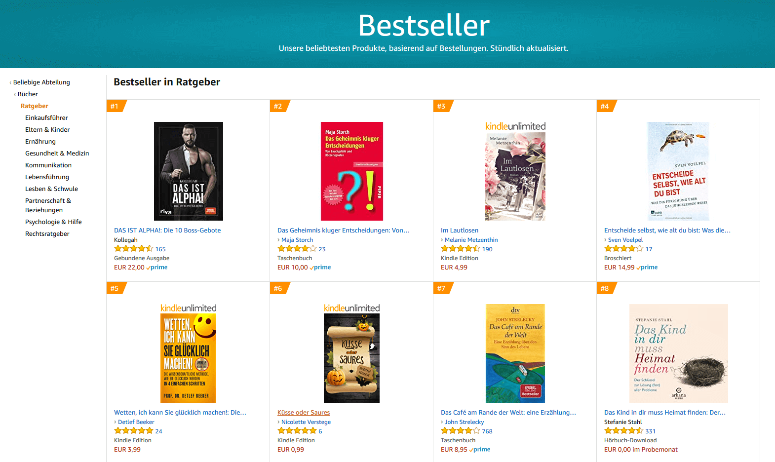 Bestseller-Ratgeber bei Amazon